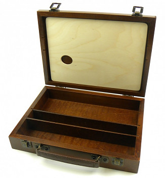 Luxusní dřevěný kufřík na barvy malý