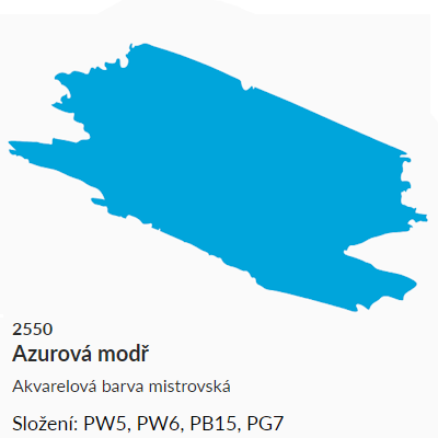 Akvarelová barva Umton 2,6ml – 2550 azurová modř