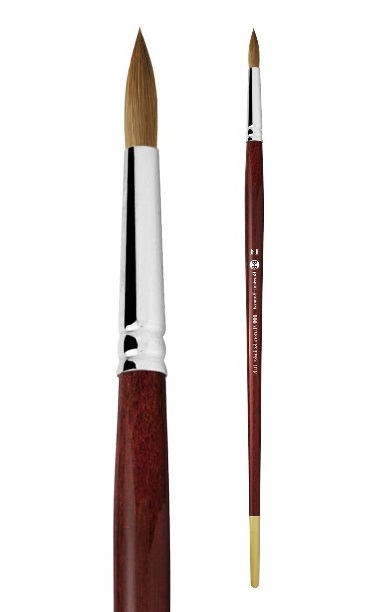 Přírodní štětec Kolinsky kulatý 100 – velikost 0