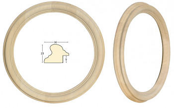 Masivní rám přírodní kulatý – průměr 20cm