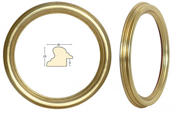 Masivní rám zlatý kulatý – průměr 20cm