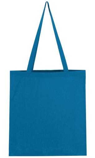 Plátěná taška s dlouhým uchem – modrá / mid blue