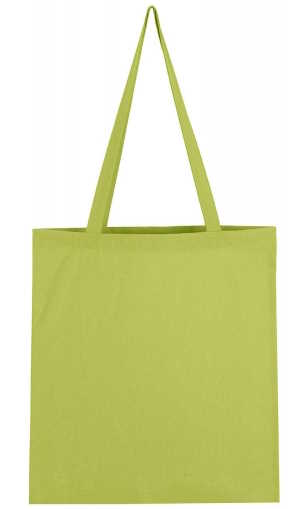Plátěná taška s dlouhým uchem – zelená limetková / lime