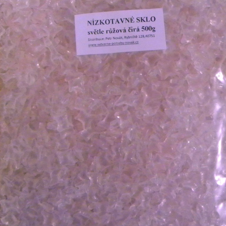 Nízkotavné sklo 0,5kg – světle růžová čirá