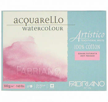 Fabriano Artistico Hot pressed 30,5x45,5cm 300g blok pro akvarel