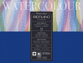 Fabriano Watercolour 300g 18x24cm cold pressed, blok pro akvarel
