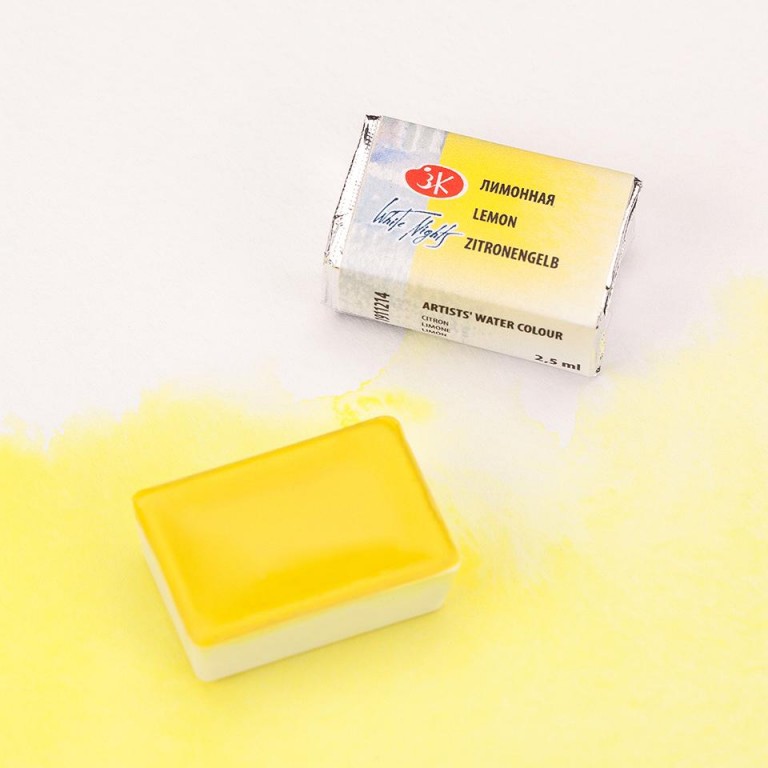White nights akvarel 2,5ml – 214 citronová žlutá