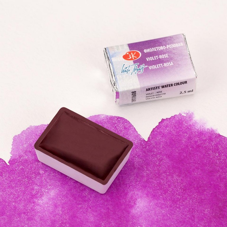 White nights akvarel 2,5ml – 608 fialovo-růžová