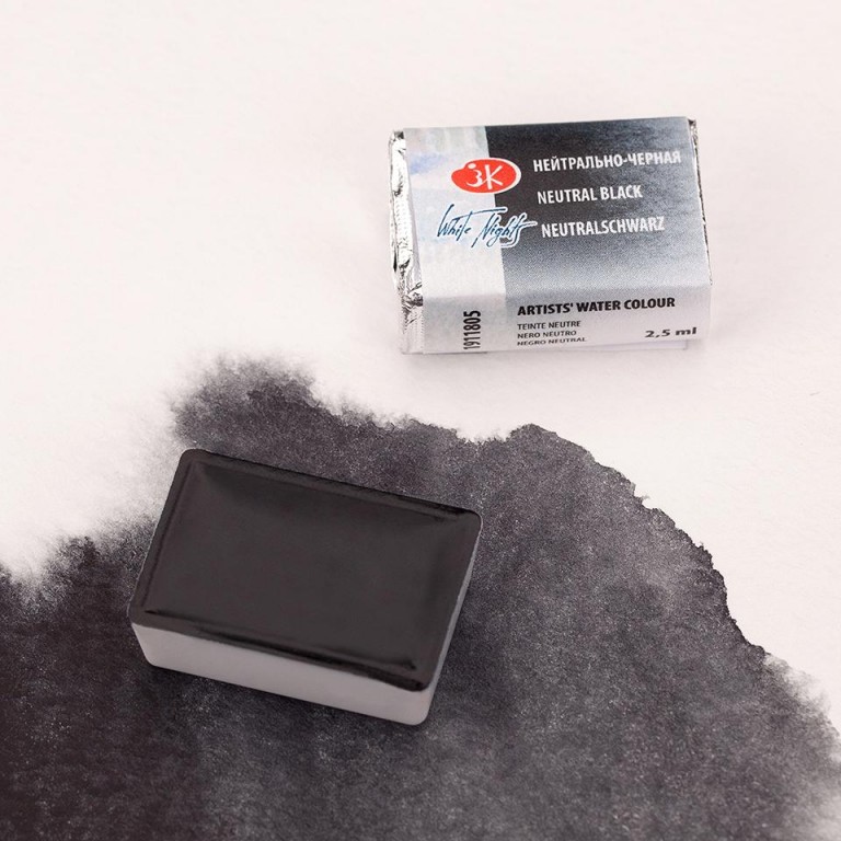 White nights akvarel 2,5ml – 805 čerň neutrální