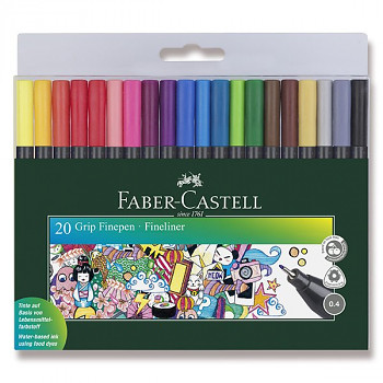 Barevné popisovače Faber-Castell Grip 20ks