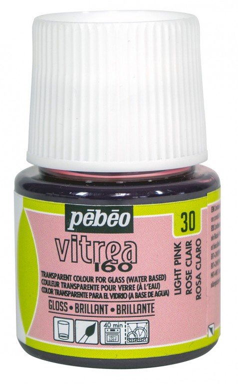 Barva na sklo Vitrea 45ml – 30 růžová světlá