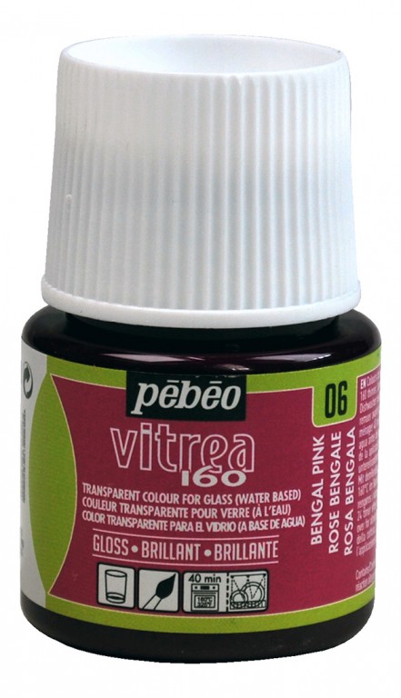 Barva na sklo Vitrea 45ml – 06 růžová bengalová