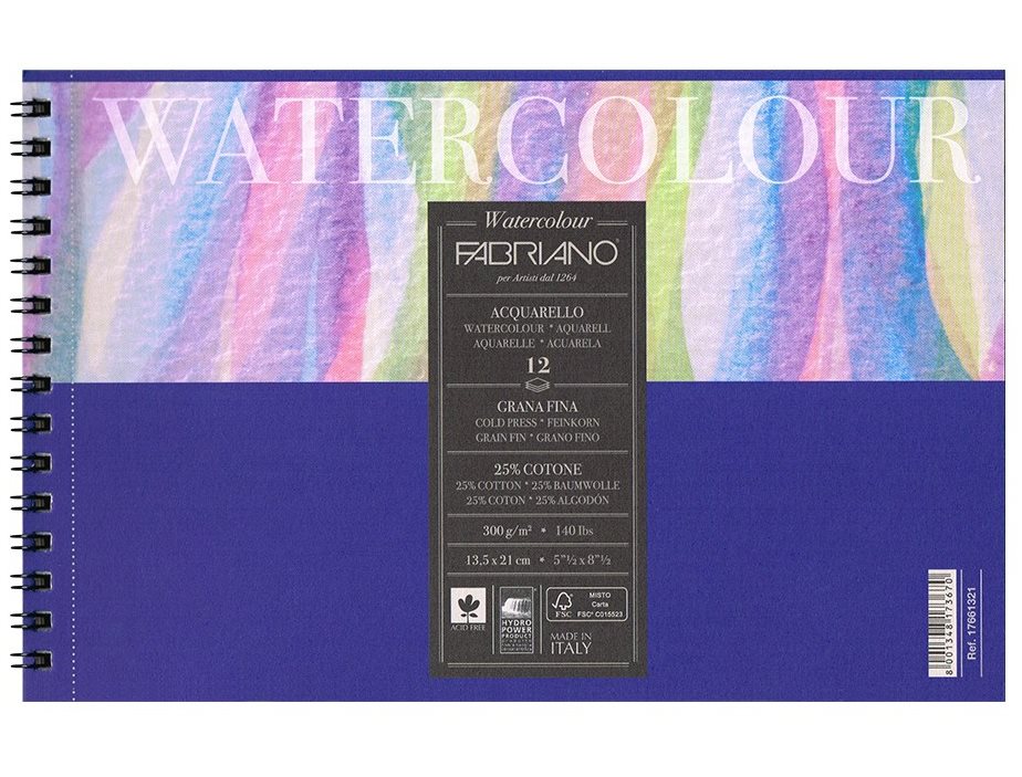 Fabriano Watercolour 300g A5 cold pressed, blok pro akvarel