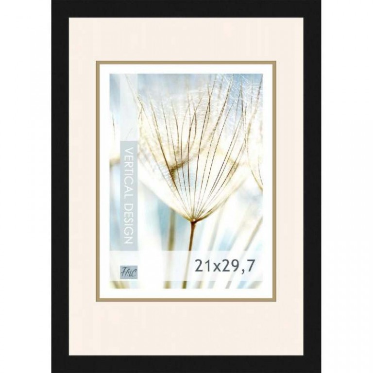 Dřevěný rám Quadro černý - A4