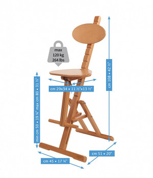 Dřevěná nastavitelná židle pro malbu Mabef M/44