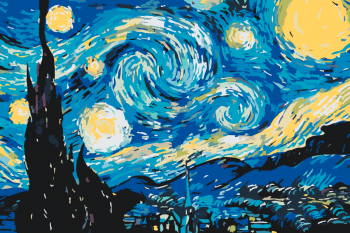 Malování podle čísel – Hvězdná noc 40x60cm – vyberte variantu
