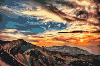 Malování podle čísel – bouřlivý západ slunce 40x50cm