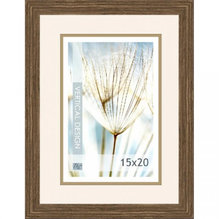 Dřevěný rám Quadro světle hnědý – 15x20cm