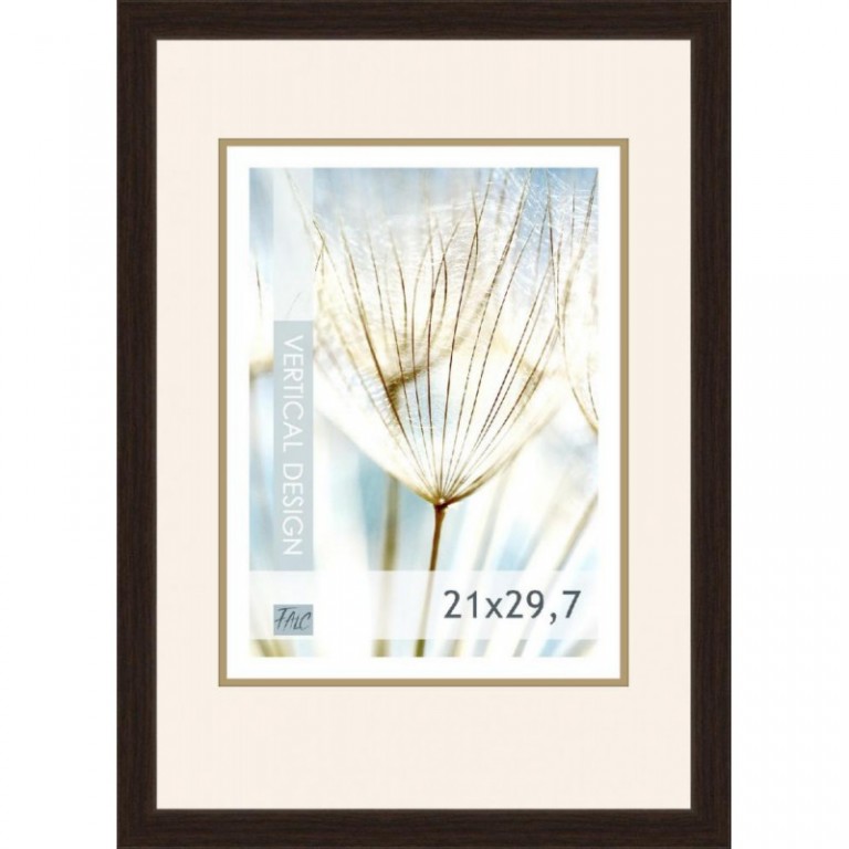 Dřevěný rám Quadro tmavě hnědý - A4