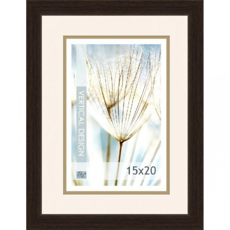 Dřevěný rám Quadro tmavě hnědý – 15x20cm