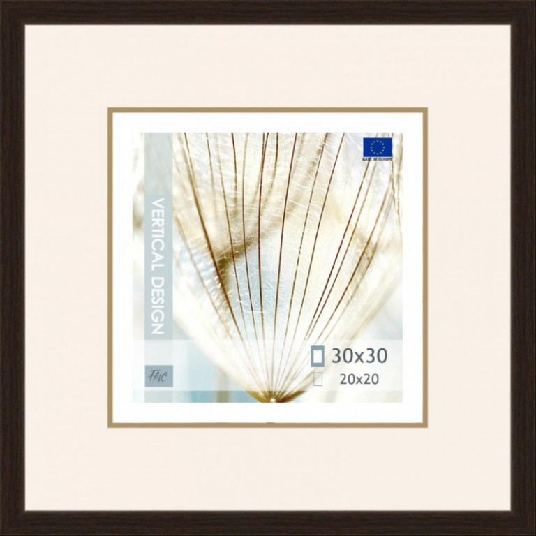 Dřevěný rám Quadro tmavě hnědý – 30x30cm