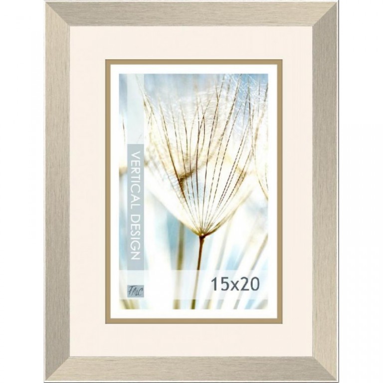 Dřevěný rám Quadro stříbrný – 15x20cm