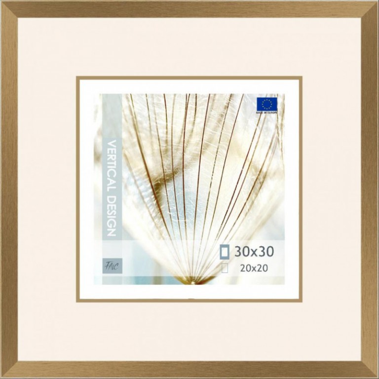 Dřevěný rám Quadro zlatý – 30x30cm