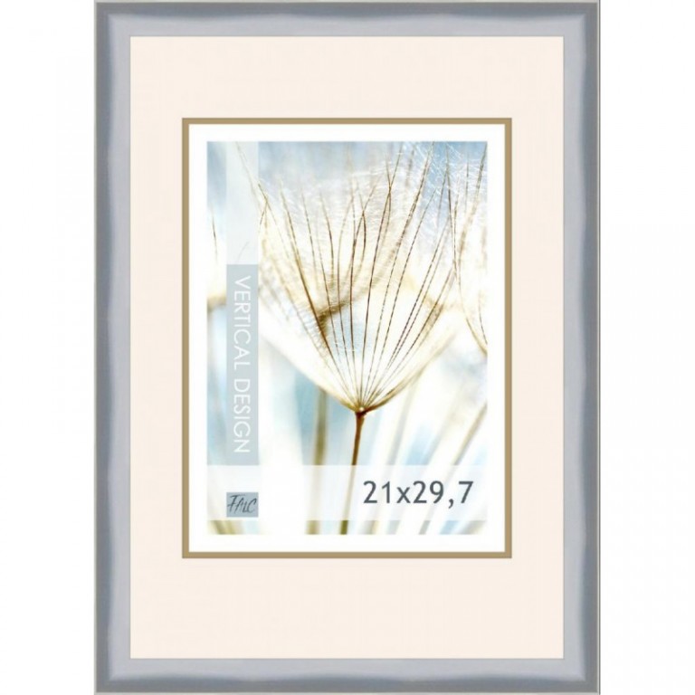 Dřevěný rám Falc stříbrný 2/STR – A4