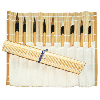 Zavinovací pouzdro na štětce bambus