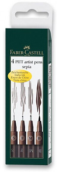 Sada popisovačů Faber-Castell 4ks – sépie