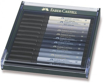 Sada popisovačů Faber-Castell 12ks – Šedé