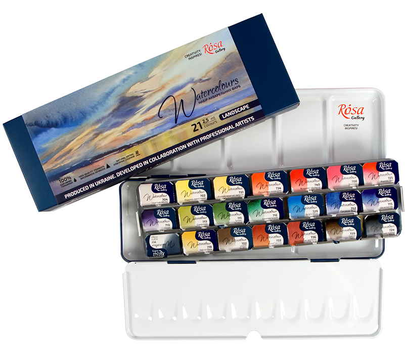 Sada akvarelových barev Rosa 21ks – Landscape