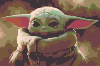 Malování podle čísel – Star Wars Baby Yoda 40x60cm – vyberte variantu