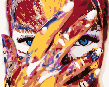 Malování podle čísel – žena s modrýma očima 40x50cm
