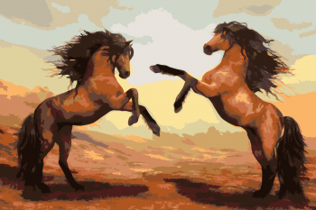 Malování podle čísel – koně 40x60cm