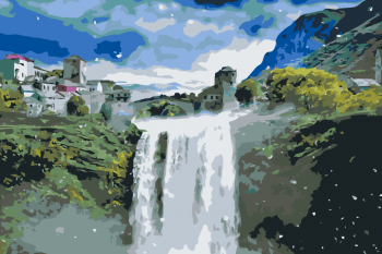 Malování podle čísel – vodopád 40x60cm – vyberte variantu