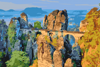 Malování podle čísel – most Bastei 40x60cm