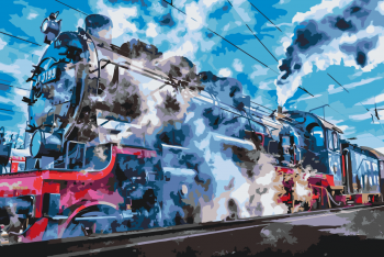 Malování podle čísel – lokomotiva 40x60cm – vyberte variantu