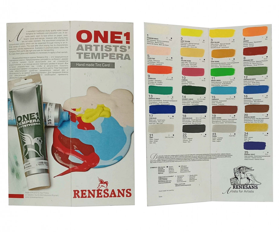 Vzorník temperových barev Renesans