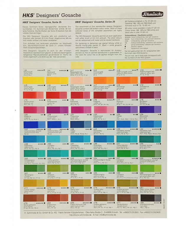 Vzorník kvašových barev Schmincke Designer‘s