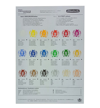 Vzorník linorytových barev Schmincke Linoldruck