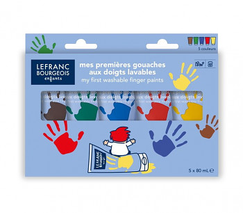 Prstové barvy Lefranc pro děti 5x80ml