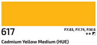 Akrylová barva Rosa 60ml – 617 cadmium yellow medium