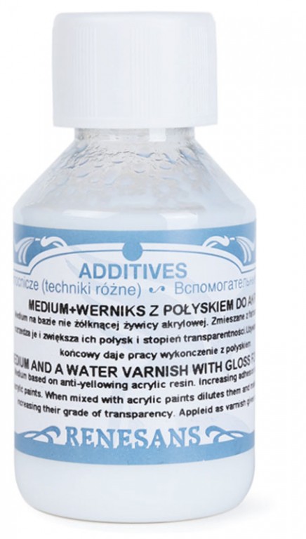 Medium a lesklý lak pro akryl Renesans 100ml