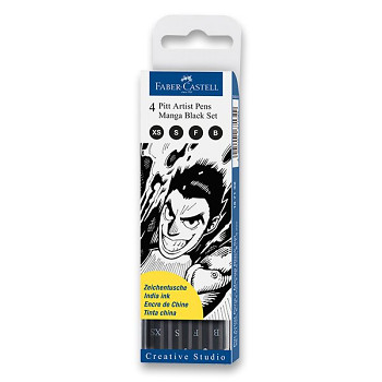 Sada popisovačů Faber-Castell 4ks Manga Black set