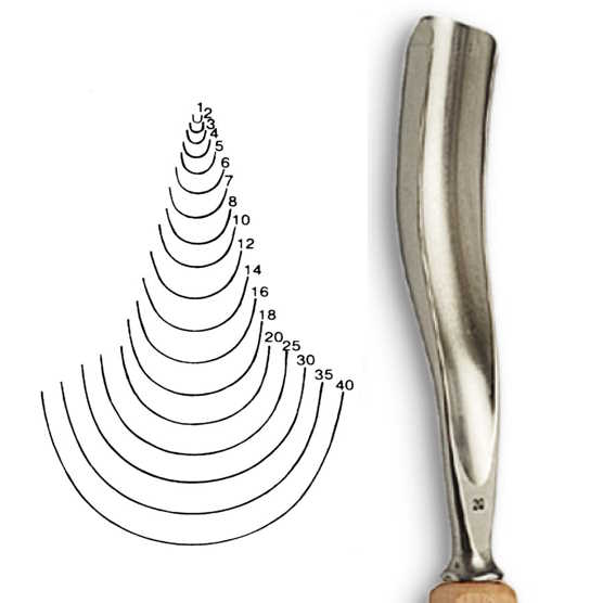 Dláto Stubai ostré U zahnuté 5520 – šířka 10mm