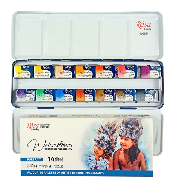 Sada akvarelových barev Rosa 14ks – Martina Becková
