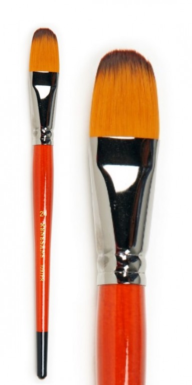 Plochý zaoblený štětec Renesans 1097FR krátký – velikost 14