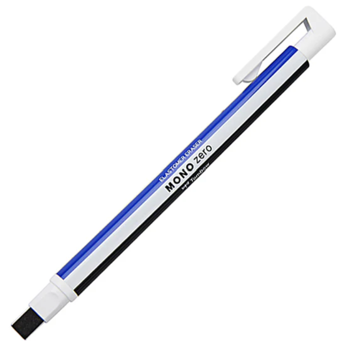 Tombow Mono zero guma v tužce hranatá modrobílá