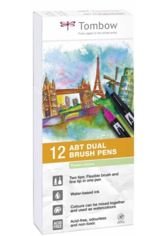 Sada popisovačů Tombow 12ks - pastelové